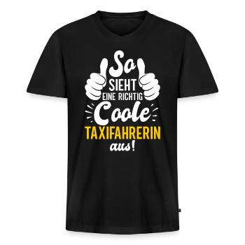 Taxifahrer Lustiger Taxifahrerin Arbeiter - Männer Premium Bio T-Shirt mit V-Ausschnitt - Schwarz - Vorne - Nico (187cm)