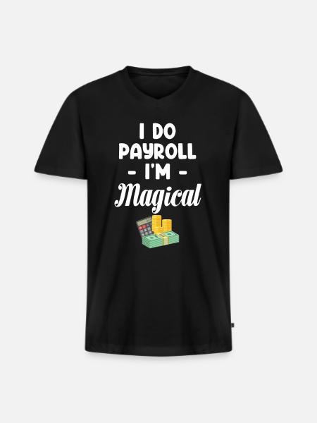 Wage & Salary I Do Payroll - Men's Premium Organic T-shirt with V-neck - black