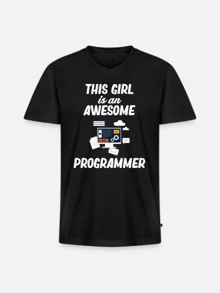 This girl is a fantastic - Men's Premium Organic T-shirt with V-neck - black
