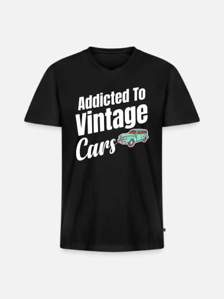 Addicted to - Men's Premium Organic T-shirt with V-neck - black