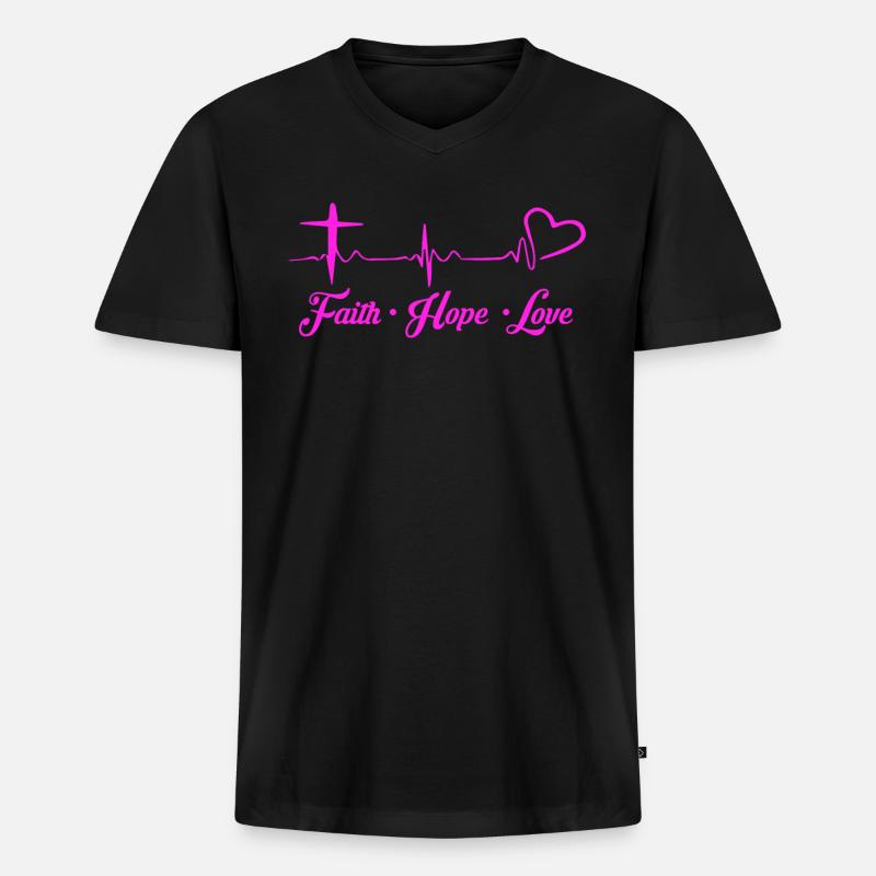 Jesus - Männer Premium Bio T-Shirt mit V-Ausschnitt - Schwarz