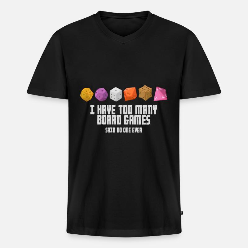 Brettspiel - Männer Premium Bio T-Shirt mit V-Ausschnitt - Schwarz