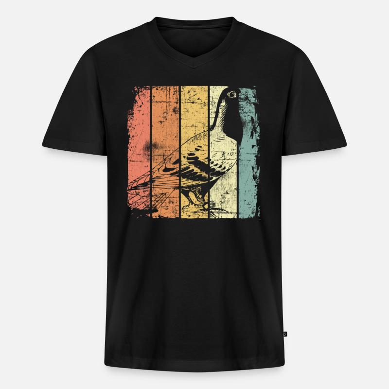 Brieftaube - Männer Premium Bio T-Shirt mit V-Ausschnitt - Schwarz