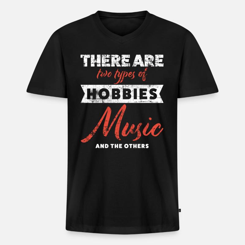 Musiker - Männer Premium Bio T-Shirt mit V-Ausschnitt - Schwarz