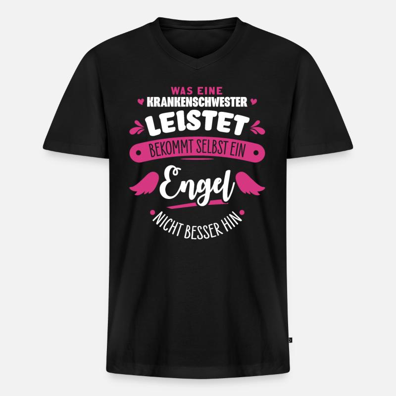 Krankenschwester - Männer Premium Bio T-Shirt mit V-Ausschnitt - Schwarz