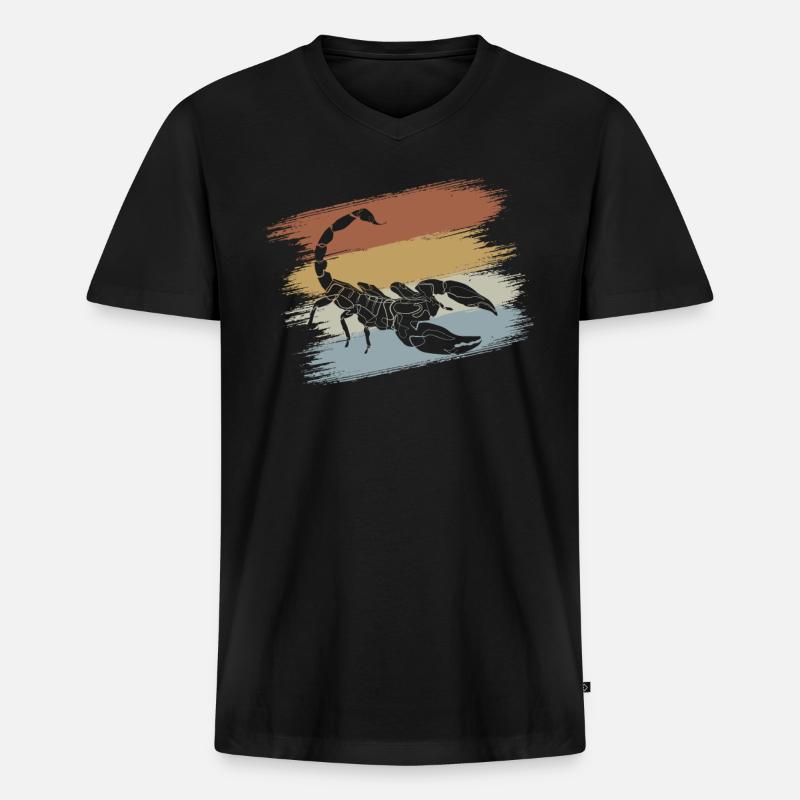 Skorpion - Männer Premium Bio T-Shirt mit V-Ausschnitt - Schwarz