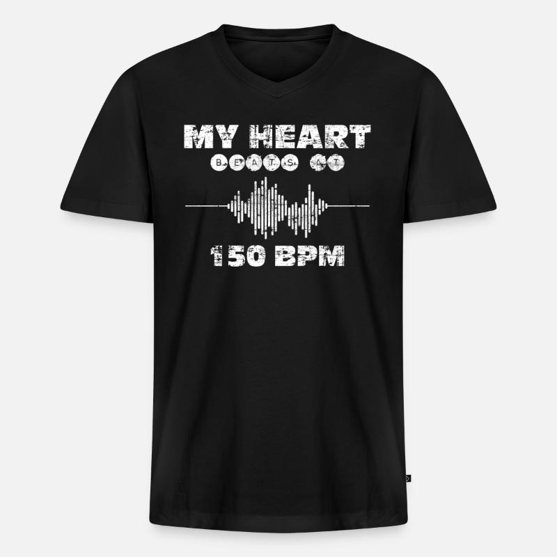 Techno Musik - Männer Premium Bio T-Shirt mit V-Ausschnitt - Schwarz