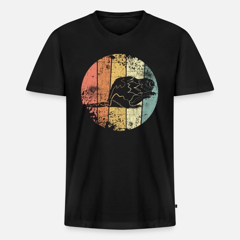 Biber - Männer Premium Bio T-Shirt mit V-Ausschnitt - Schwarz