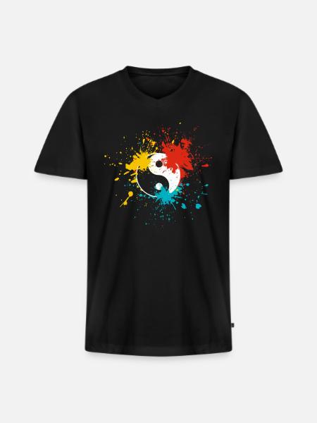 Yin Yang - Men's Premium Organic T-shirt with V-neck - black