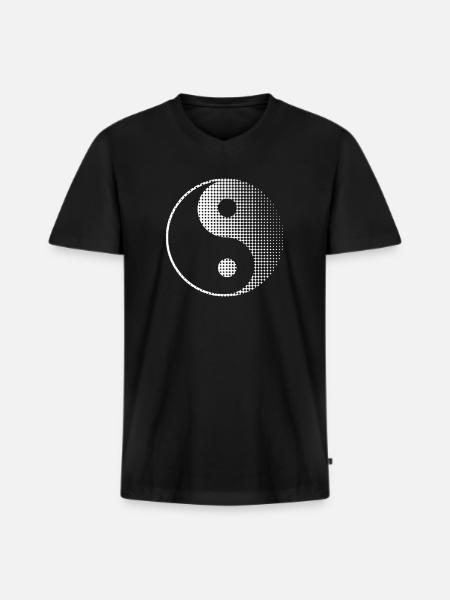 Meditation Yin Yang - Men's Premium Organic T-shirt with V-neck - black