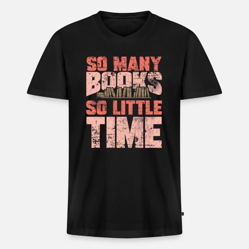 Lesen - Männer Premium Bio T-Shirt mit V-Ausschnitt - Schwarz
