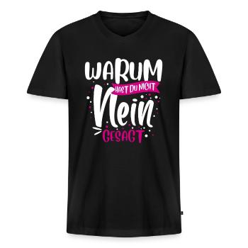 Schlager Musik - Männer Premium Bio T-Shirt mit V-Ausschnitt - Schwarz - Vorne - Nico (187cm)