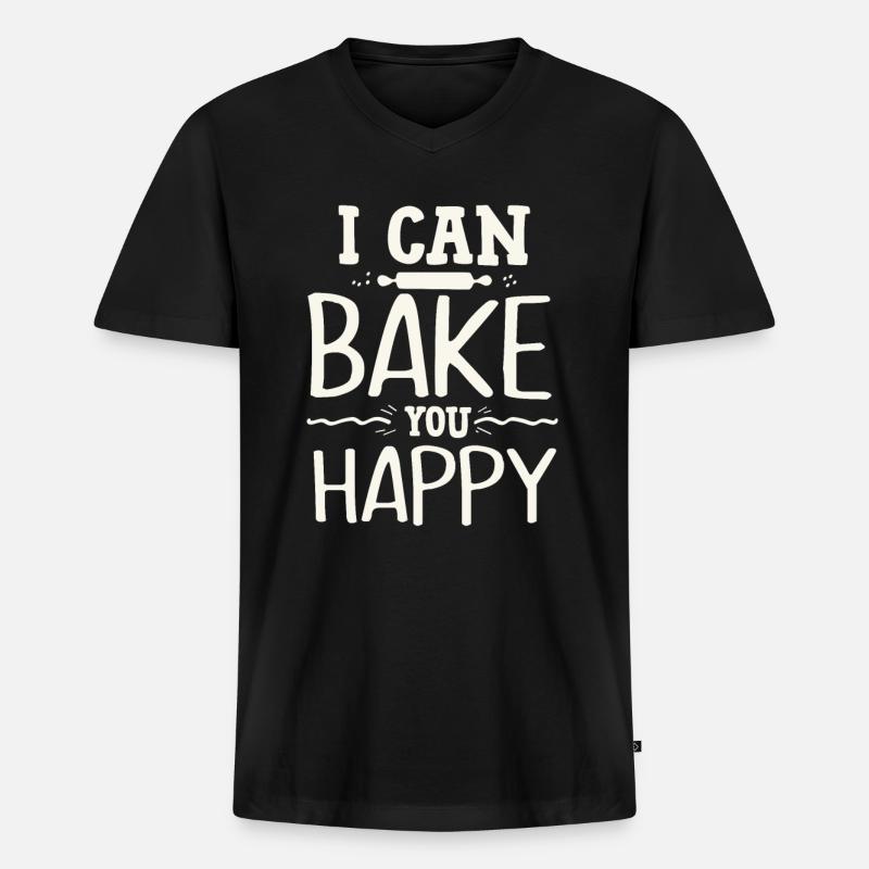 Backen - Männer Premium Bio T-Shirt mit V-Ausschnitt - Schwarz