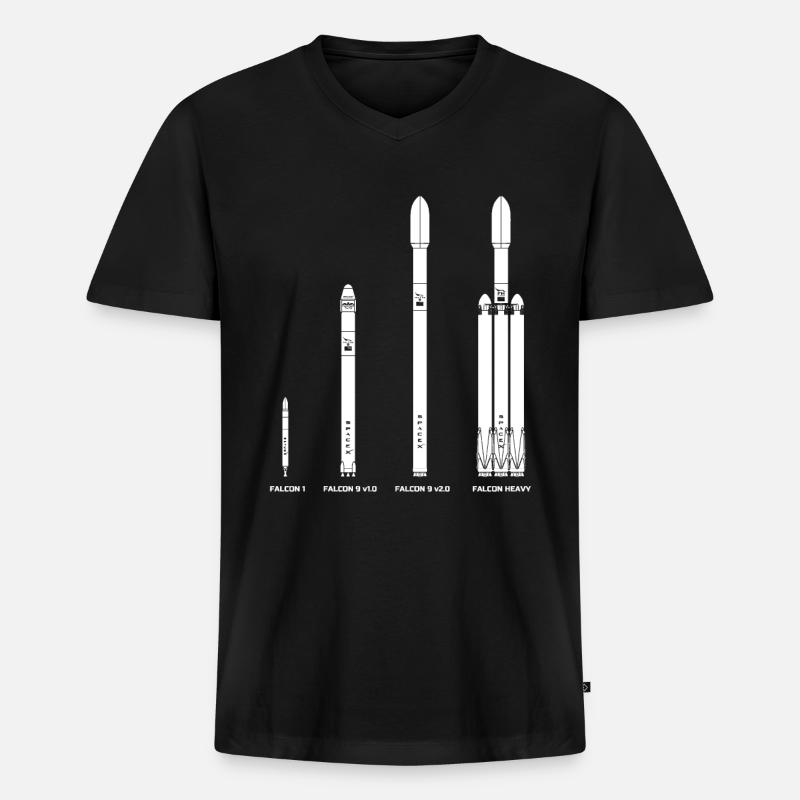 Falcon Raketen Evolution - Männer Premium Bio T-Shirt mit V-Ausschnitt - Schwarz