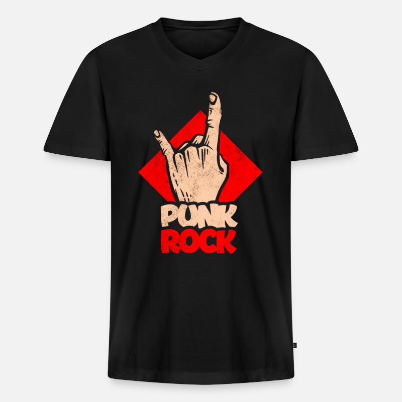 Punk Rock - Männer Premium Bio T-Shirt mit V-Ausschnitt - Schwarz