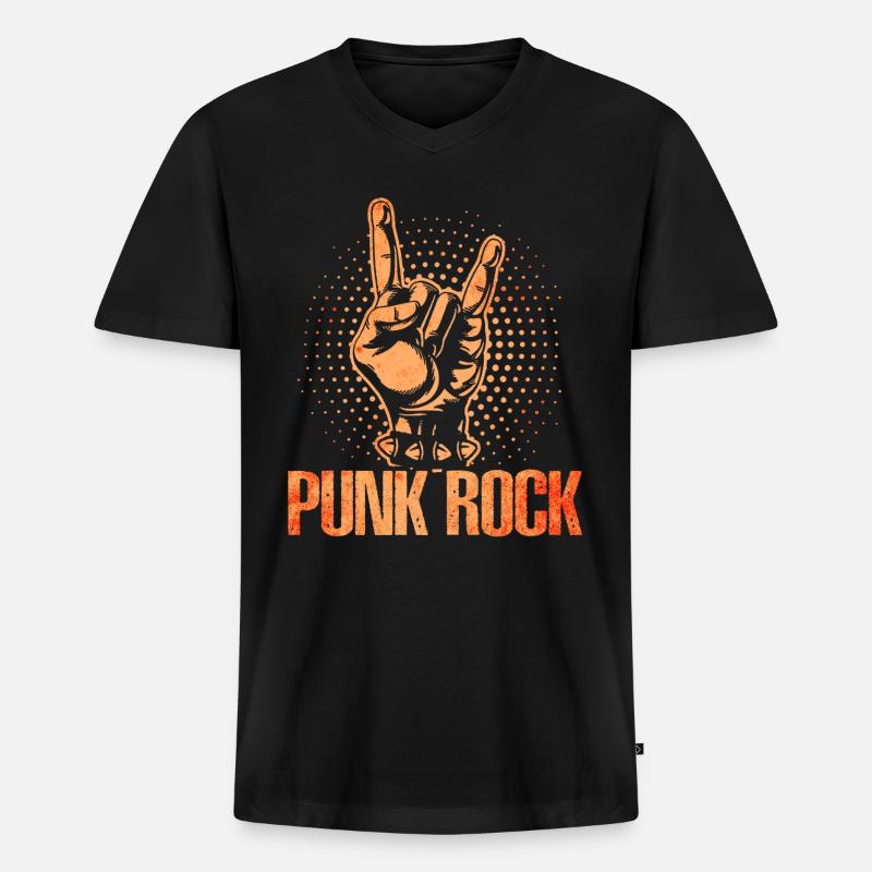 Punk Rock - Männer Premium Bio T-Shirt mit V-Ausschnitt - Schwarz