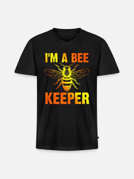 Beekeeper Beekeeper Beekeeper - Men's Premium Organic T-shirt with V-neck - black