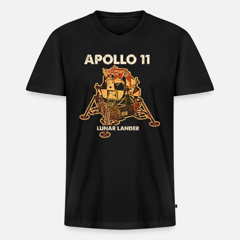 Apollo Mondlandefähre - Männer Premium Bio T-Shirt mit V-Ausschnitt - Schwarz
