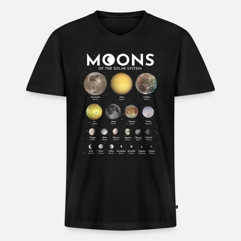 Monde des Sonnensystems - Männer Premium Bio T-Shirt mit V-Ausschnitt - Schwarz