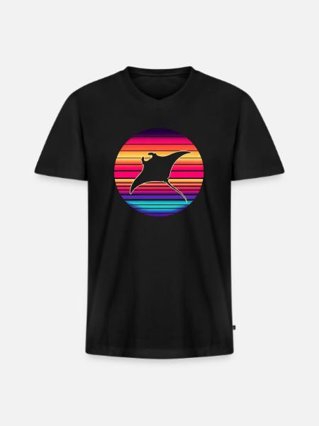 Manta ray - Men's Premium Organic T-shirt with V-neck - black