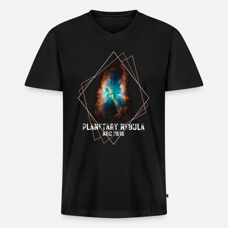 Planetarischer Nebel - Männer Premium Bio T-Shirt mit V-Ausschnitt - Schwarz