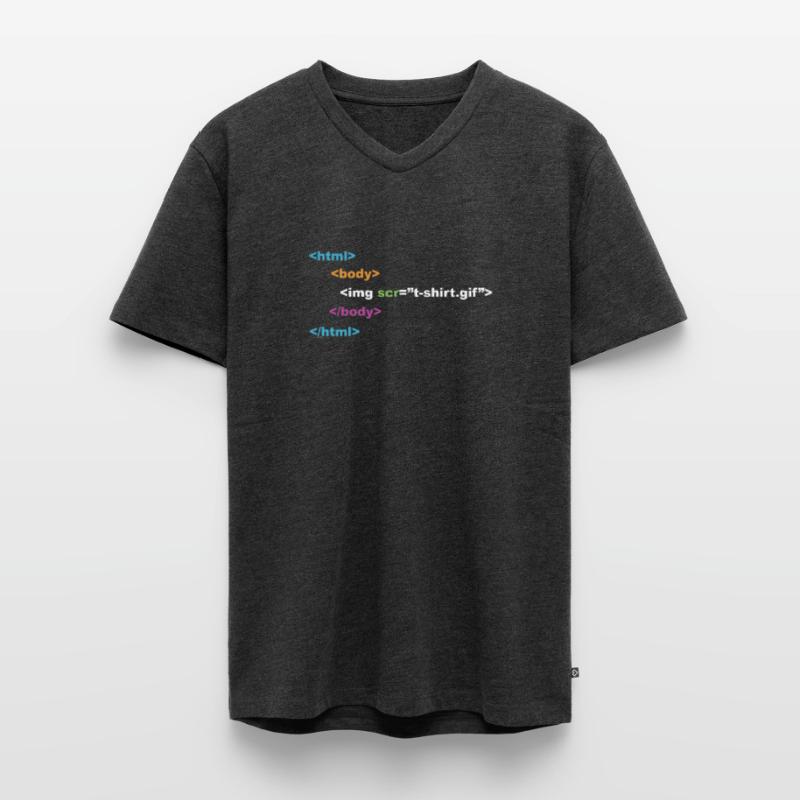 html programmer computer nerd Men's Premium Organic T-shirt with V-neck