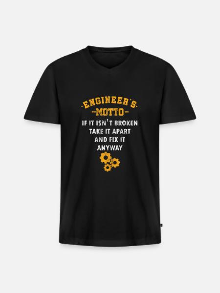 Engineer's Motto Engineering Mechanical Chemical - Men's Premium Organic T-shirt with V-neck - black