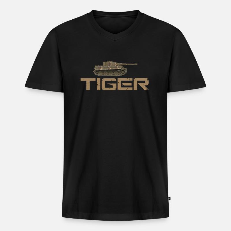 Armée de combat blindée blindée - T-shirt encolure en V Premium bio Homme - noir
