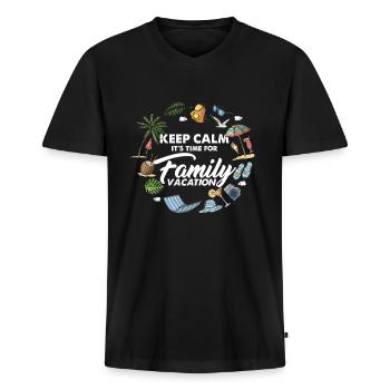 Reisen Strandliebhaber Sommerurlaub Reisen - Männer Premium Bio T-Shirt mit V-Ausschnitt - Schwarz - Vorne - Nico (187cm)