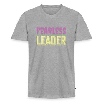 Superior Head Chief President Lead Guide - Männer Premium Bio T-Shirt mit V-Ausschnitt - Grau meliert - Vorne