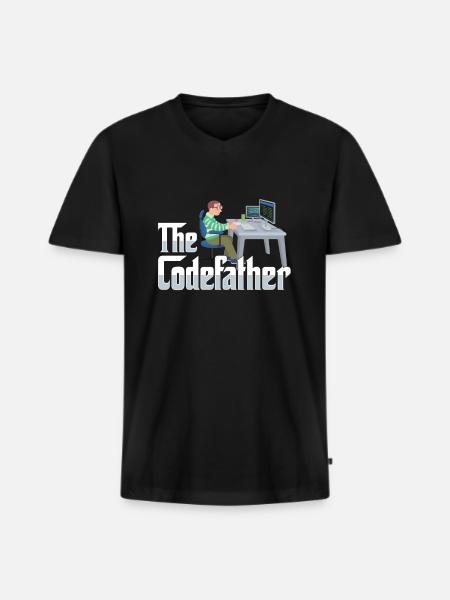 Lustiger IT-Abteilung-Softwareentwickler-Computer - Männer Premium Bio T-Shirt mit V-Ausschnitt - Schwarz