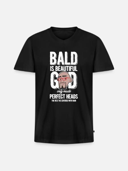 Bald Is Beautiful - Men's Premium Organic T-shirt with V-neck - black