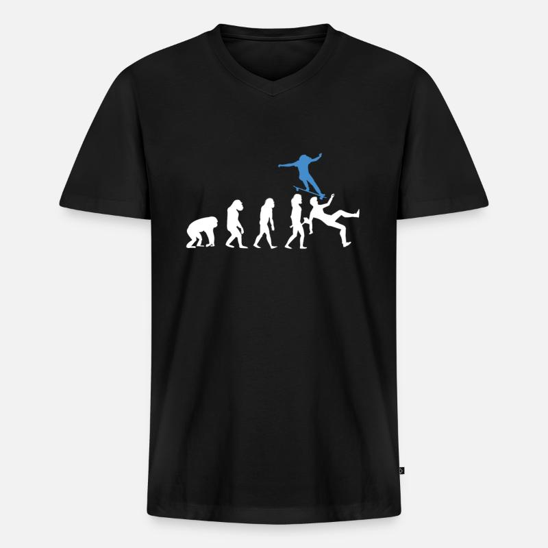 Skateboarder Evolution Skateboard Skateboarding - Men's Premium Organic T-shirt with V-neck - black