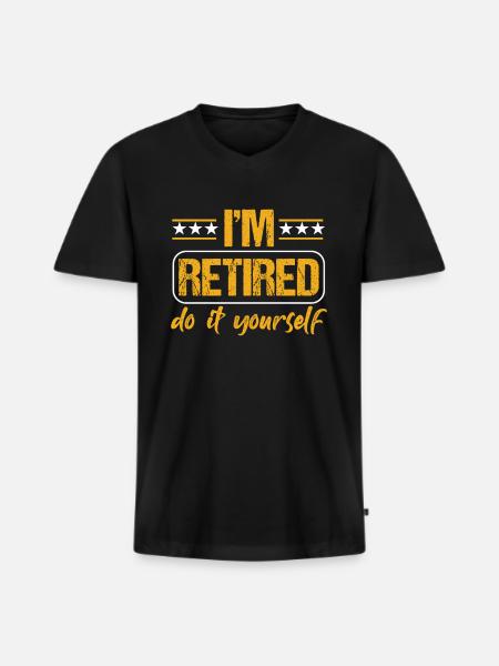 Jeg er pensioneret Gør det selv pensionering Pensionær gave - Premium økologisk T-shirt med V-hals til mænd - sort