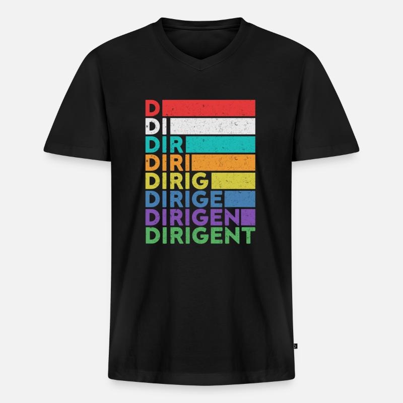 Dirigent Conductor Orchestra Geschenk für klassische Musik - Männer Premium Bio T-Shirt mit V-Ausschnitt - Schwarz