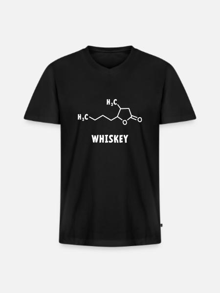 Whisky - T-shirt encolure en V Premium bio Homme - noir