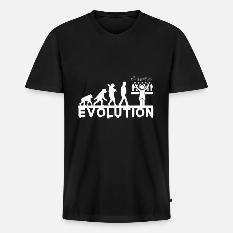 Kördirigent Evolution Chorus Kör musikgåva - Ekologisk premium-T-shirt med V-ringning herr - svart