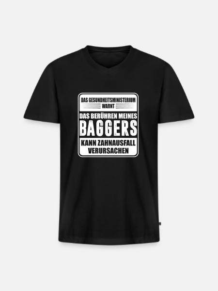 BAGGER MASCHINENFÜHRER BERUF - Männer Premium Bio T-Shirt mit V-Ausschnitt - Schwarz
