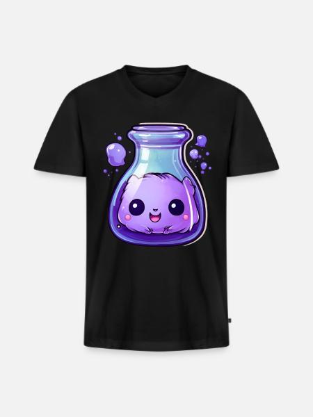 Cute Kawaii Potion - Men's Premium Organic T-shirt with V-neck - black