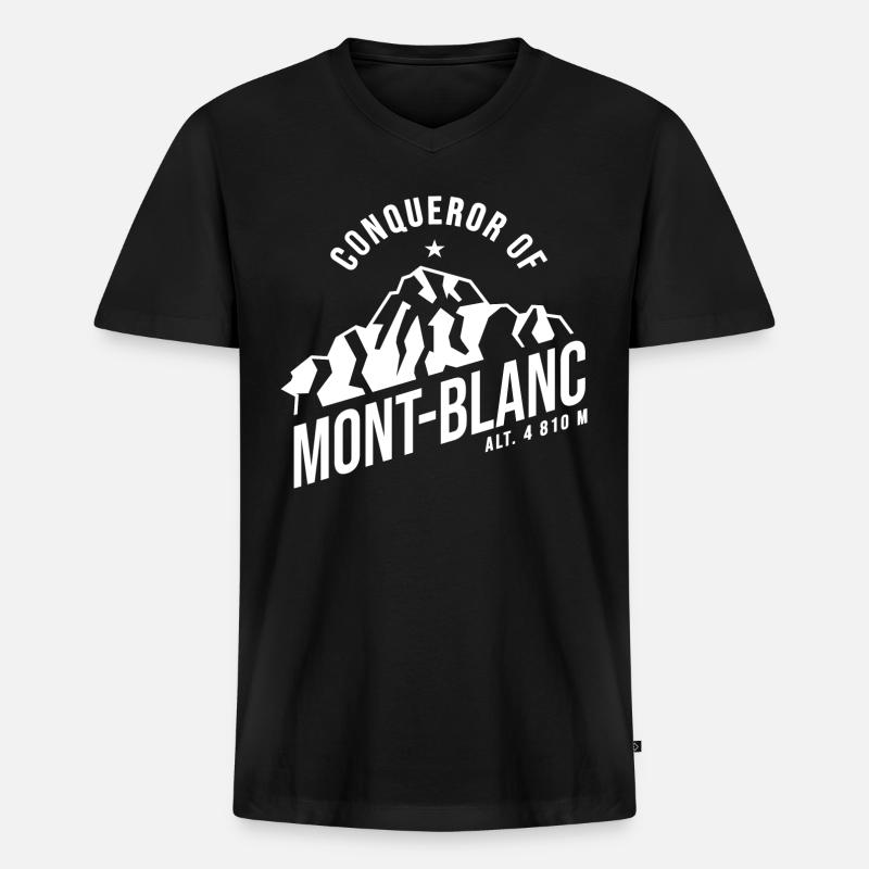 Bezwinger des Mont Blanc - Männer Premium Bio T-Shirt mit V-Ausschnitt - Schwarz