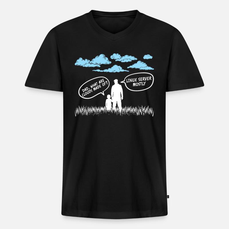 Cloud Linux Server Coder - Men's Premium Organic T-shirt with V-neck - black