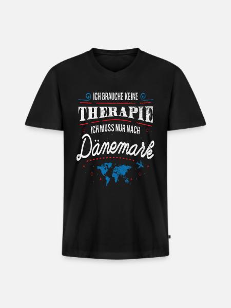 Denmark - Men's Premium Organic T-shirt with V-neck - black