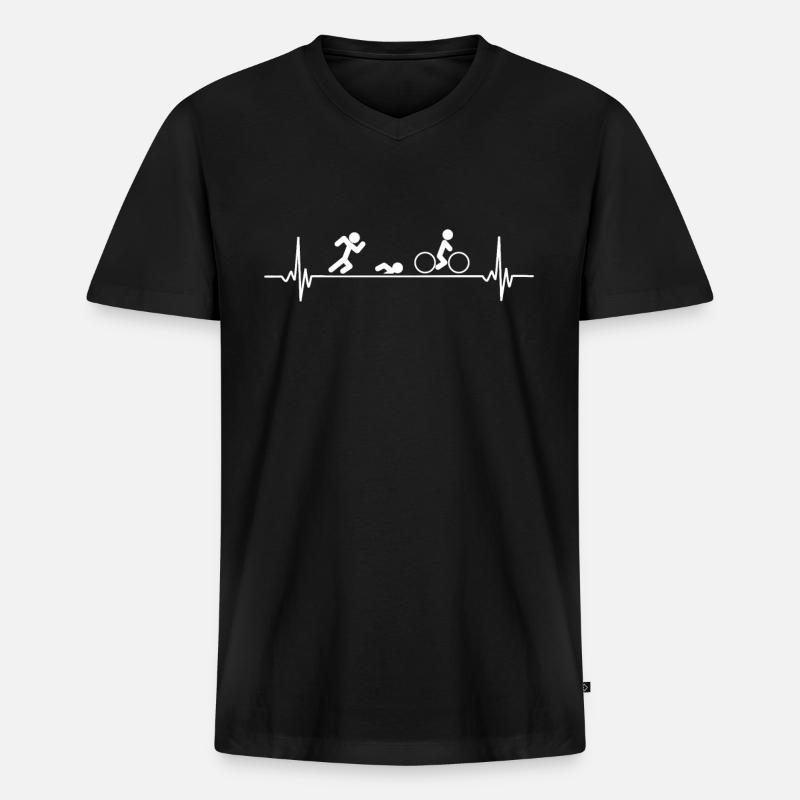 Triathlon - Männer Premium Bio T-Shirt mit V-Ausschnitt - Schwarz
