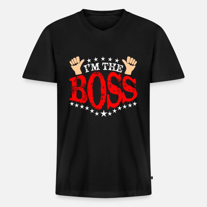 Lustiger Spruch - Männer Premium Bio T-Shirt mit V-Ausschnitt - Schwarz