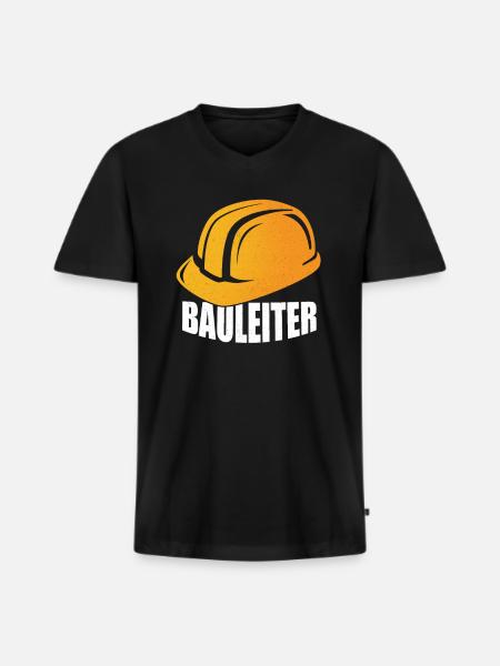 Bauarbeiter - Männer Premium Bio T-Shirt mit V-Ausschnitt - Schwarz