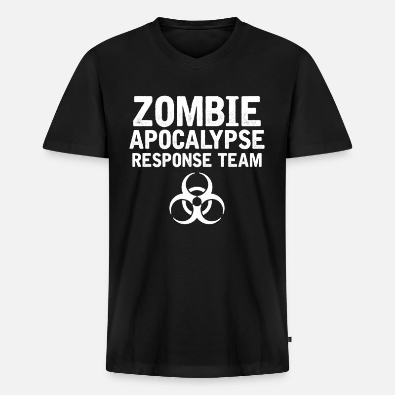 Zombies - Männer Premium Bio T-Shirt mit V-Ausschnitt - Schwarz