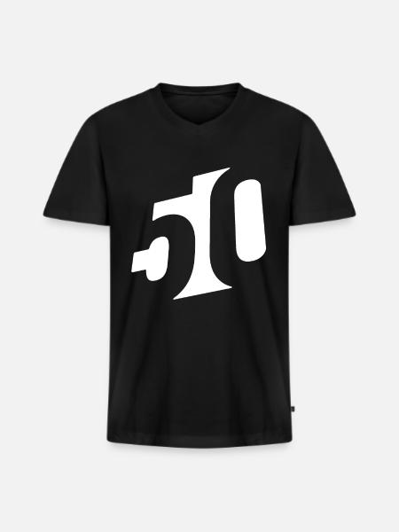 50th birthday - Men's Premium Organic T-shirt with V-neck - black