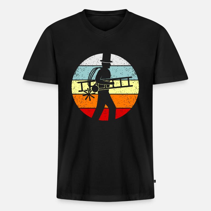 Schornsteinfeger - Männer Premium Bio T-Shirt mit V-Ausschnitt - Schwarz
