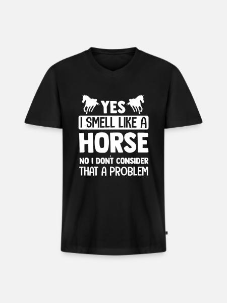 cheval - T-shirt encolure en V Premium bio Homme - noir