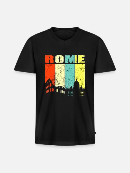 Rom - Männer Premium Bio T-Shirt mit V-Ausschnitt - Schwarz